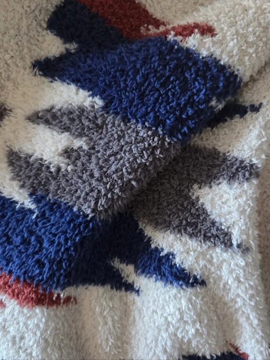 BLAKELEY Women's Reversible Aztec Southwestern Open Cardigan Blanket Sweater OS - Picture 3 of 4